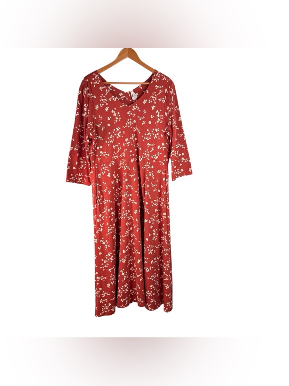 Pact Brick Red Floral Maxi Dress